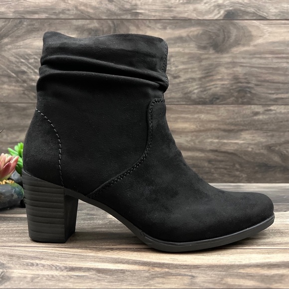 NIB Rieker Ivonne 73 Block Heel Ankle Bootie Boots Black EU 39 US 8 - Picture 4 of 12